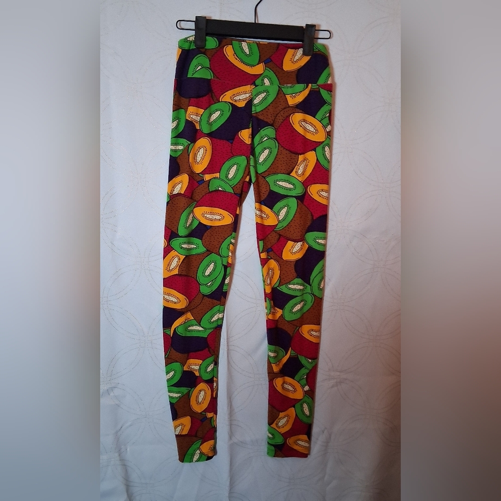 LuLaRoe Women's Leggings with Colorful Kiwi Print